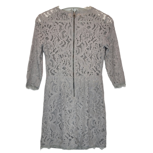 VICI Shift Dress Gray Cotton Lace Eyelet Embark In Style Women's Small High Neck - Picture 6 of 15